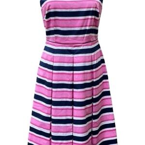 Talbots Pink and Blue Fit and Flared Dress